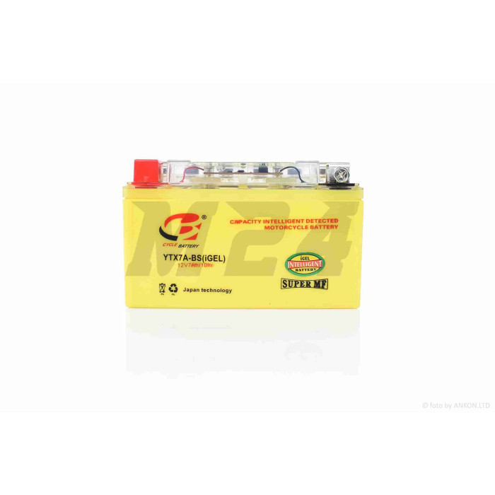 Акумулятор GEL 12V 7A 150-87-94mm UTX7A-BS (YTX7A-BS) з датчиком "B-CYCLE" (2023)