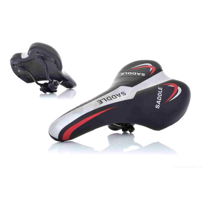 Сідло велосипеда спортивне, чорно-сіре mod SD-7115 "SADDLE"