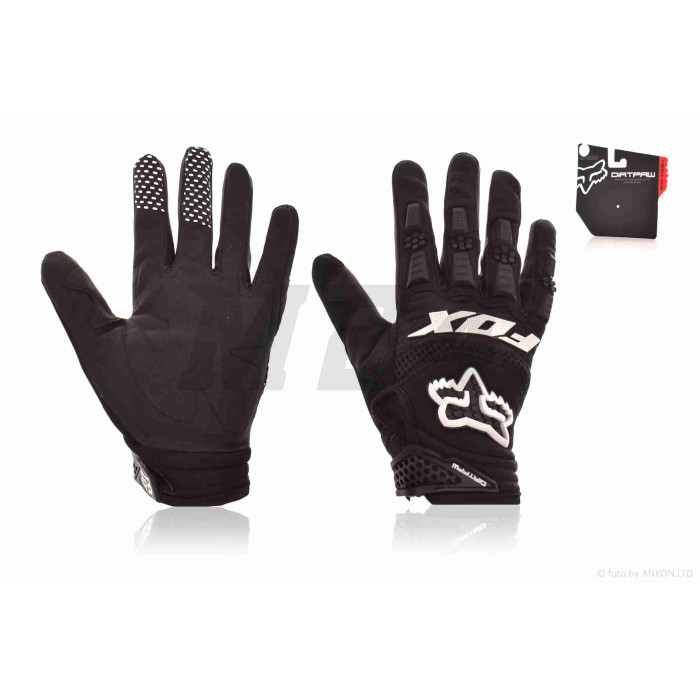 Рукавички вело "FOX" #DIRTPAW, XL, чорні