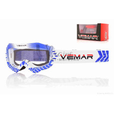 Окуляри кросові дитячі "VEMAR" #VM-1018/#A+U2537, біло-сині, візор безбарвний