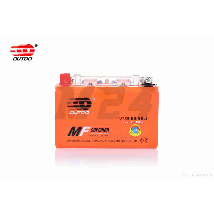 Акумулятор GEL 12V 9A 150-86-107mm UTX9-BS (YTX9-BS) "OUTDO" (2021)