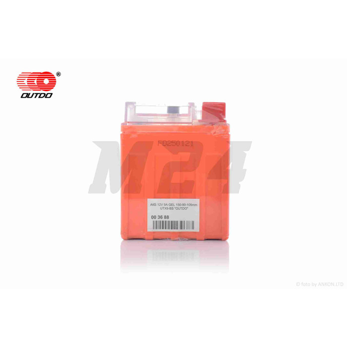 Акумулятор GEL 12V 9A 150-86-107mm UTX9-BS (YTX9-BS) "OUTDO" (2021)