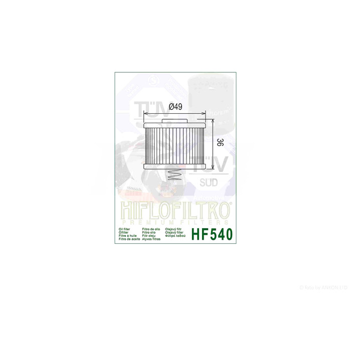 Фільтр масляний мото HF540 D49/H36 "HIFLO" ТАЙЛАНД