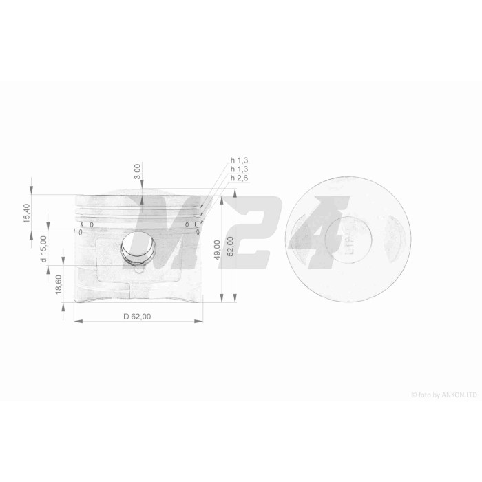 Поршень к-кт CB150 STD 62.00, p-15 "LIPAI"