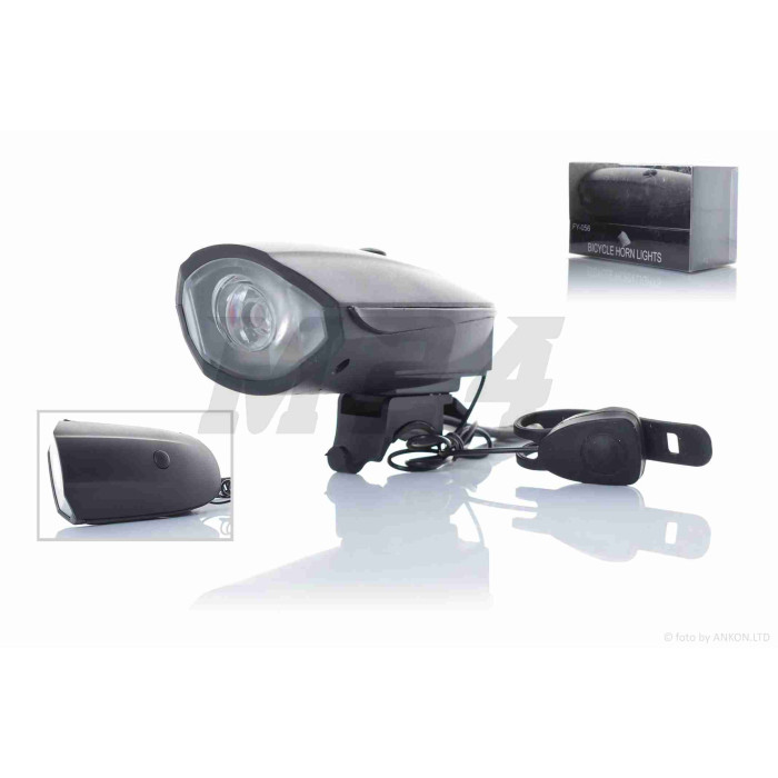 Фара велосипеда з сигналом 3АААbatt 250LM/2,5H 125LM/5H #DEN-049