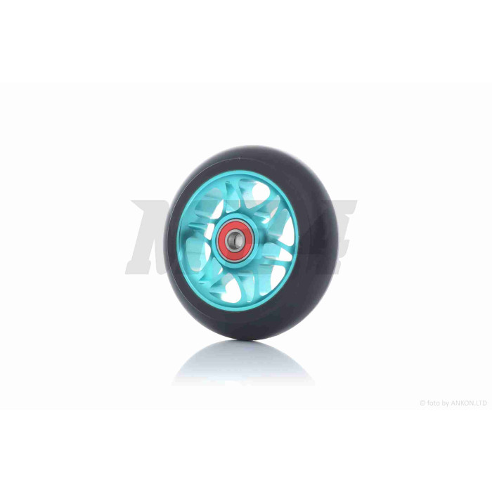 Колесо на самокат із підшипником 608-2RS, металеве, бірюзове, D100mm #LZ-001-4