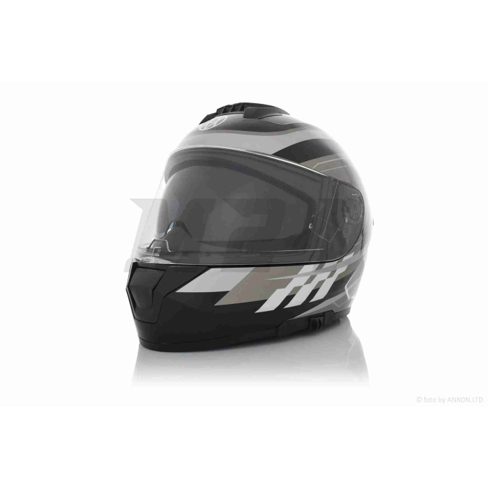 Шолом інтеграл "VLAND" #M63 +очки, M, Black/Silver