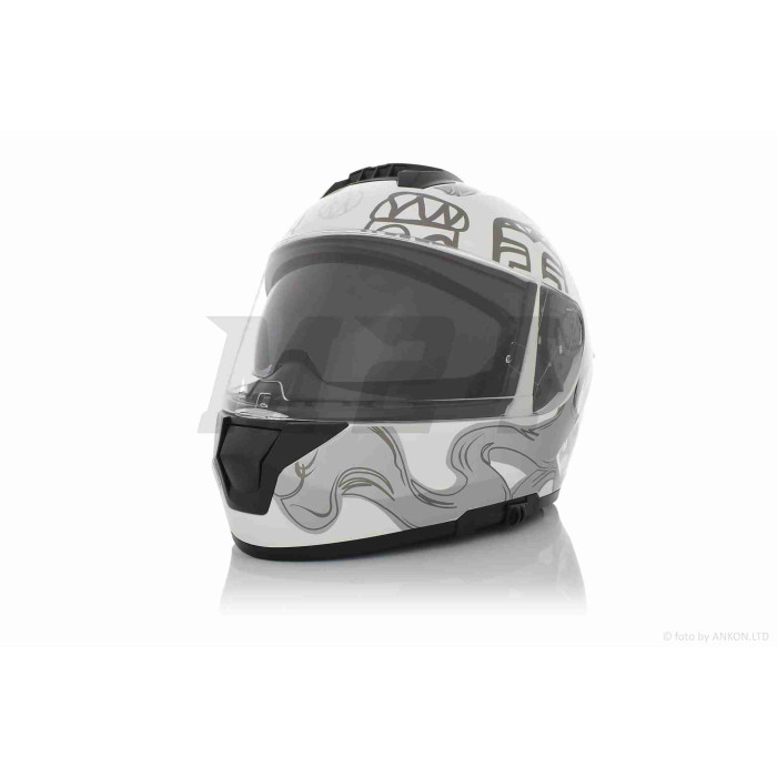 Шолом інтеграл "VLAND" #M63 +окуляри, L, White/Silver