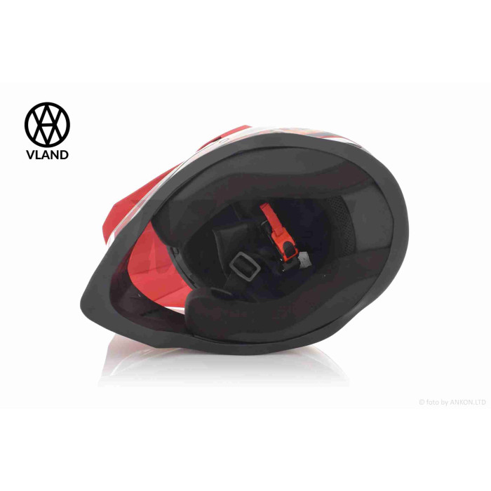 Шолом кросовий "VLAND" #819-7 +візор, XS, black/red