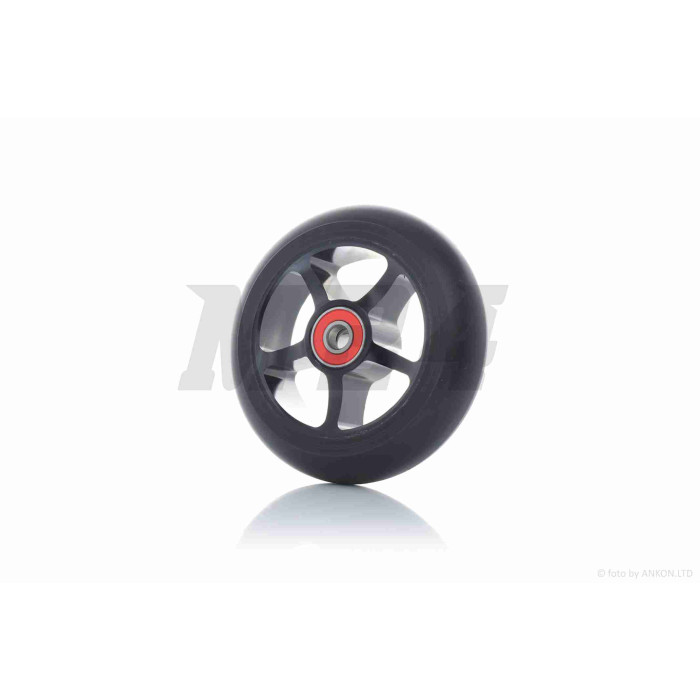 Колесо на самокат з підшипником 608-2RS, металеве, чорне, D100mm #LZ-001-6