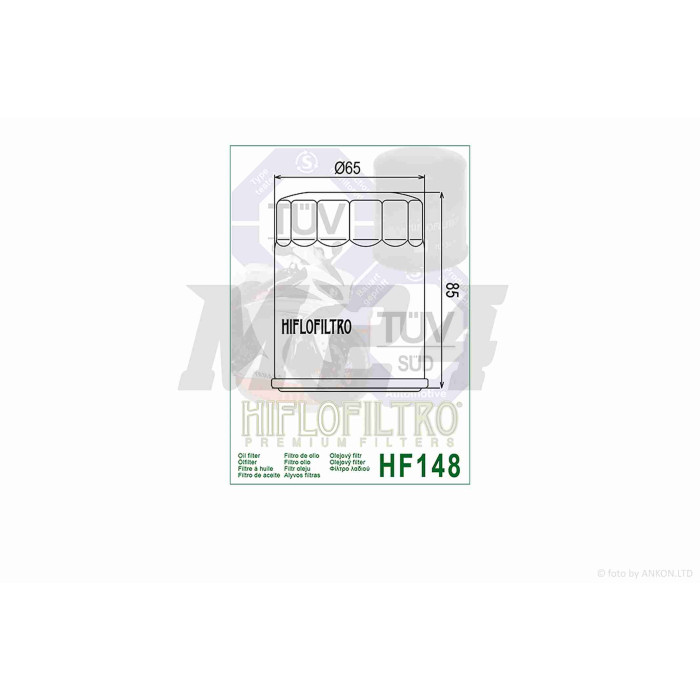 Фільтр масляний мото HF148 D65/H85 "HIFLO" ТАЙЛАНД