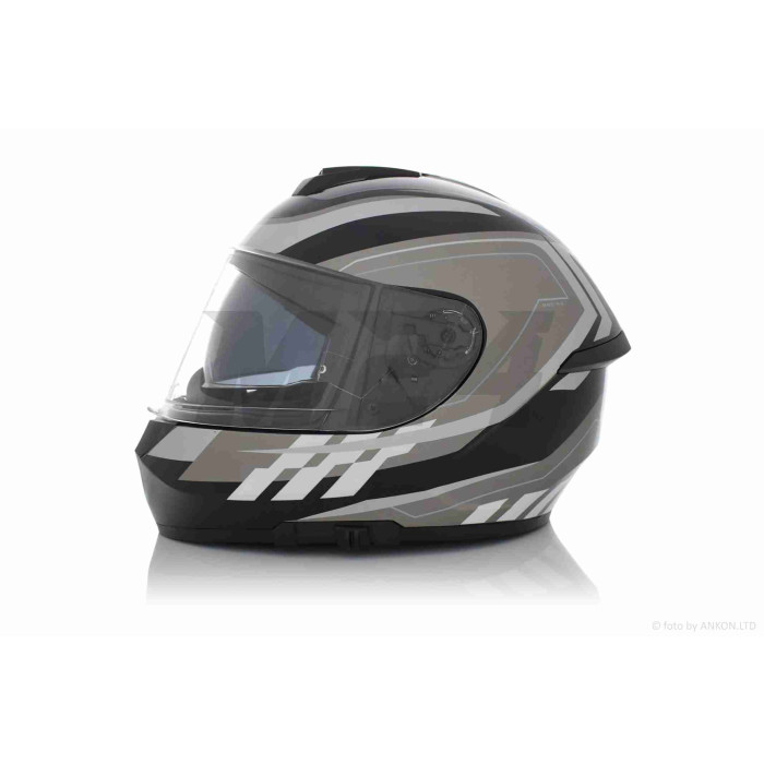 Шолом інтеграл "VLAND" #M63 +окуляри, S, Black/Silver