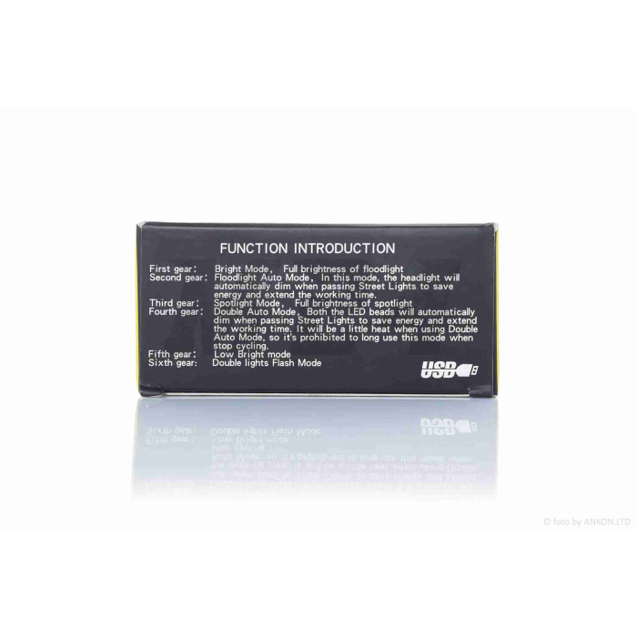 Фара велосипеда з сигналом USB 2000mAh 2діода #BK-1718 #DEN-056