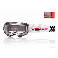 Окуляри кросові дитячі  "VEMAR"  #VM-1018/#A+U2537, біло-чорні, візор безбарвний