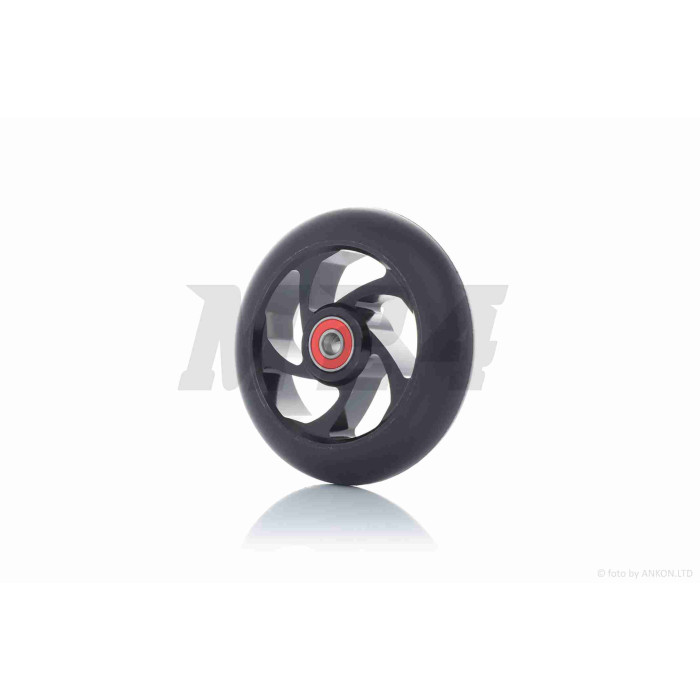 Колесо на самокат з підшипником 608-2RS, металеве, чорне, D110mm #LZ-003