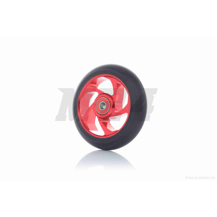 Колесо на самокат із підшипником 608-2RS, металеве, червоне, D110mm #LZ-003