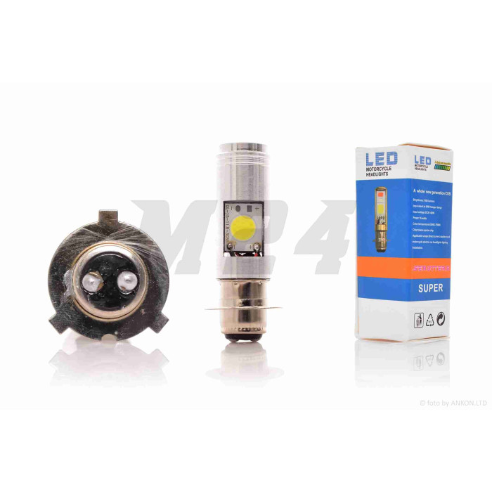 Лампа фари діодна P15D-25-3 12V 35/35W 3 вуса, 2 кристали #3