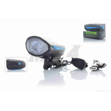Фара велосипеда з сигналом, синя, USB, 1200mAh, 250LM/2,5H 125LM/5H #DEN-029