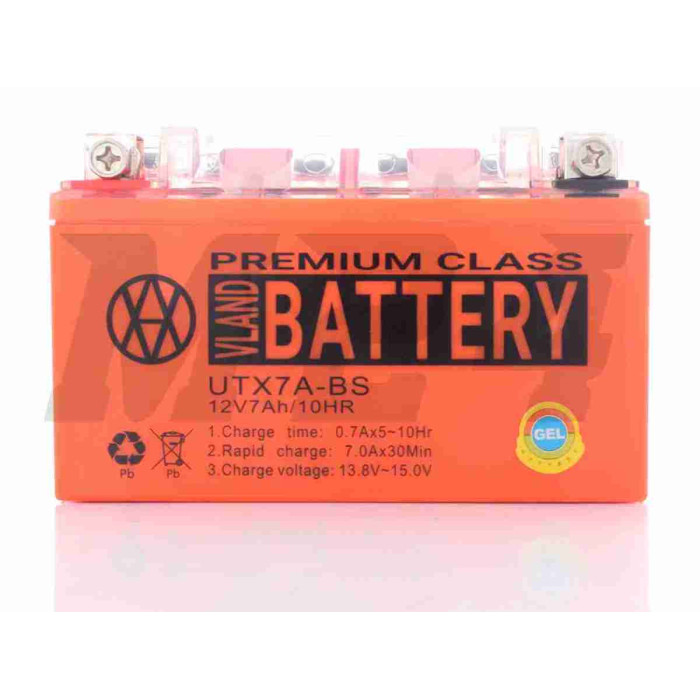 Акумулятор 12V 7A GEL 150-85-95mm UTX7A‑BS (YTX7A‑BS) "VLAND" (2026)