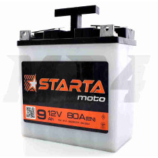 Акумулятор кислотний 12V 9A 140-85-140mm плоска клема "STARTA" УКРАЇНА