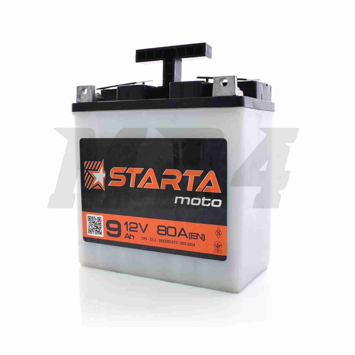 Акумулятор кислотний 12V 9A 140-85-140mm плоска клема "STARTA" УКРАЇНА