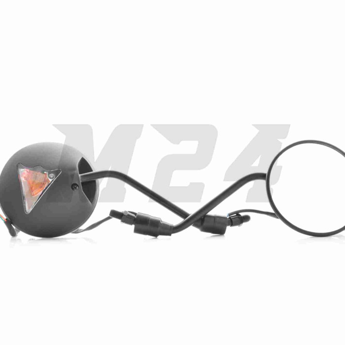 Дзеркала Delta M8/10 R+R круглі, чорні, з поворотами "LIPAI"
