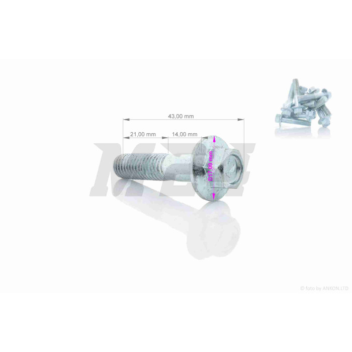 Болт із фланцем M8 L35 (10шт, хром)