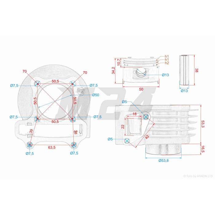 ЦПГ GY6 100 50mm #PRO "LIPAI" (тюнінг GY6 50)