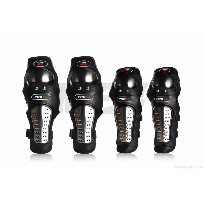 Мотозахист наколінники +налокітники "PRO X" P01, сталь, хром