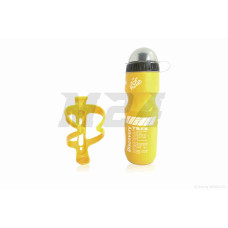 Пляшка для води вело 600ml, жовта +тримач "DISCOVERY"