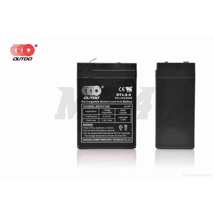 Акумулятор SLA 6V 4.5A 70-48-100-106mm OT4.5-6 "VLAND" (2025)