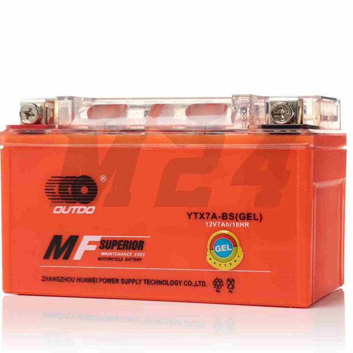 АКБ GEL 12V 7A 150-87-94mm UTX7A-BS (YTX7A-BS) "OUTDO" (2025)