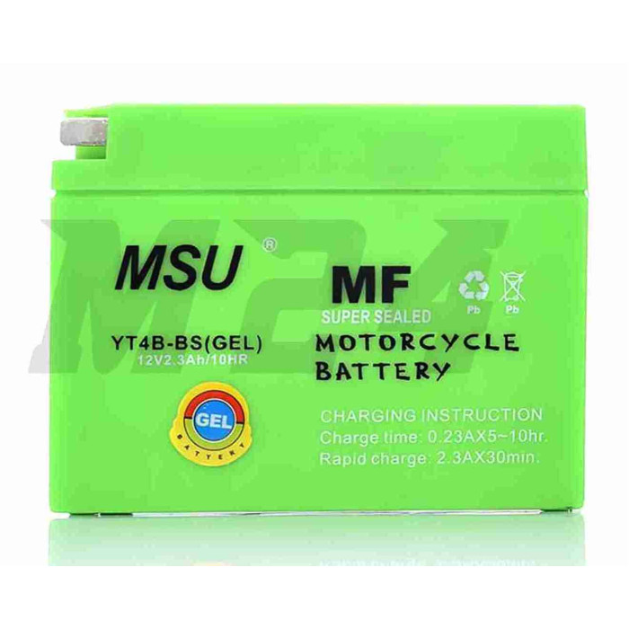Акумулятор GEL 12V 2.3A Suzuki/Yamaha 115-40-90mm YT4B-BS "MSU" (2025)