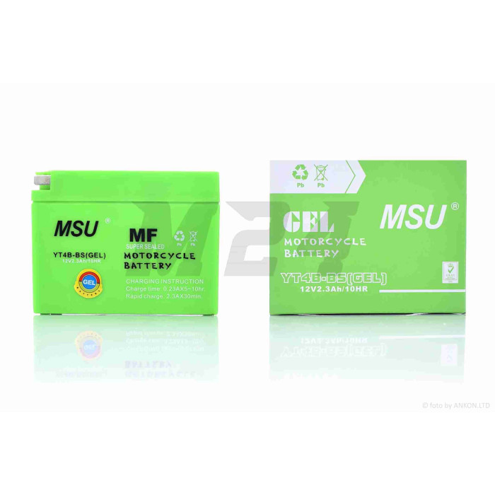 Акумулятор GEL 12V 2.3A Suzuki/Yamaha 115-40-90mm YT4B-BS "MSU" (2025)