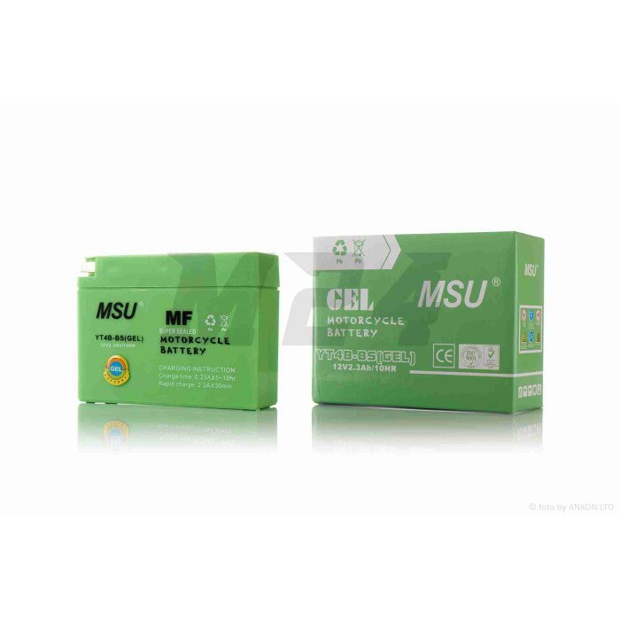 Акумулятор GEL 12V 2.3A Suzuki/Yamaha 115-40-90mm YT4B-BS "MSU" (2025)