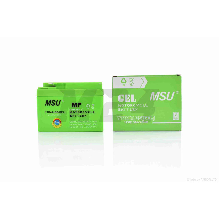 Акумулятор GEL 12V 2.3A Honda 115-50-85mm YTR4A-BS "MSU" (2025)