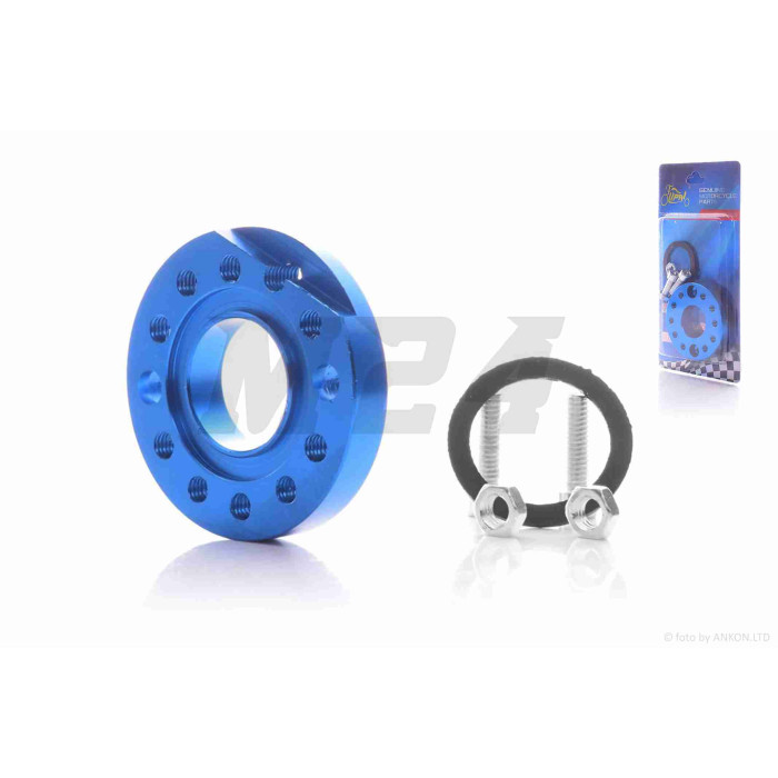 Адаптер патрубка карбюратора поворотний CNC d25-D59.3-h9.8 L45 синій