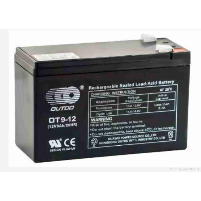 Акумулятор SLA 12V 9A 151-65-94mm OT9-12 "VLAND" (2025)