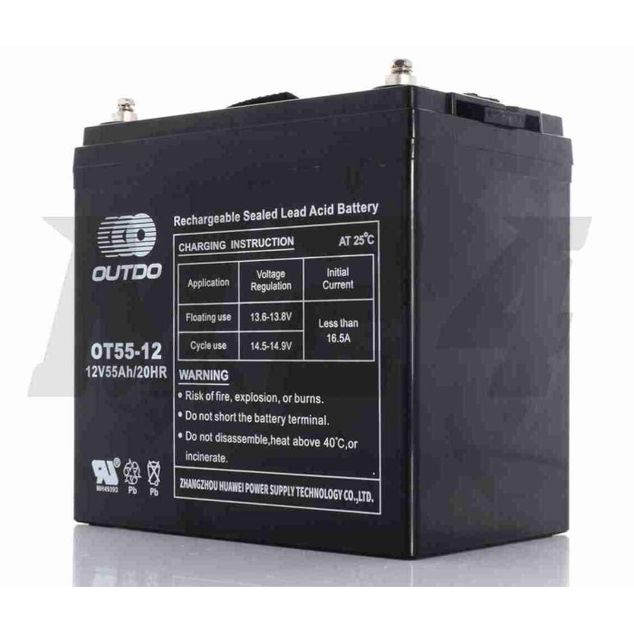 Акумулятор SLA 12V 55A 229-166-210mm OT55-12 "OUTDO" (2023)