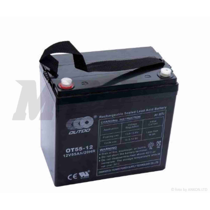 Акумулятор SLA 12V 55A 229-166-210mm OT55-12 "OUTDO" (2023)