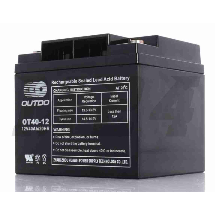 Акумулятор SLA 12V 40A 198-166-171mm OT40-12 "OUTDO" (2023)