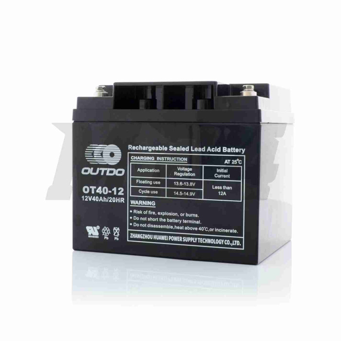 Акумулятор SLA 12V 40A 198-166-171mm OT40-12 "OUTDO" (2023)