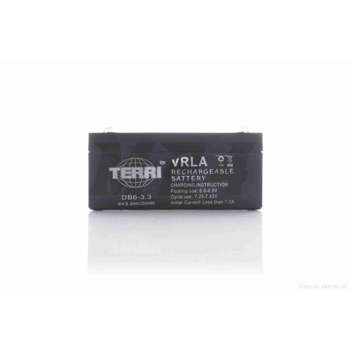 Акумулятор SLA 6V 3.2A 125-33-60mm OT3.2-6 "TERRI"