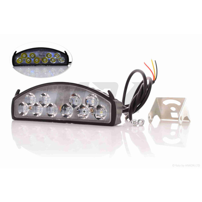 Фара додаткова балка, 150-50mm, 12V, 30W, 10 діодів, вологозахищена +синій габарит