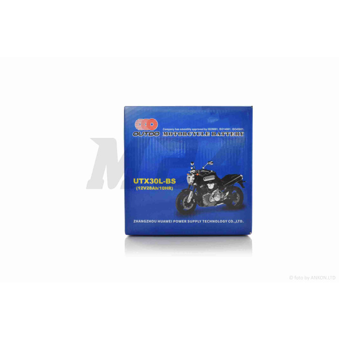 Акумулятор кислотний 12V 28A 167-127-175mm YTX30L-BS "OUTDO"