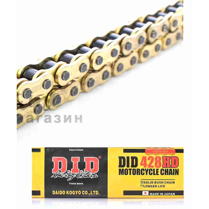 Ланцюг трансмісії 428HD-104L посилений #GOLD "DID"