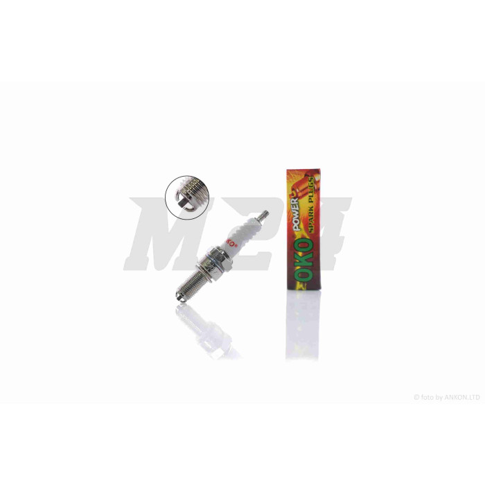 Свічка запалювання 4T M10x1.00 L19 C8EKN 2 анода "OKO" ТАЙВАНЬ