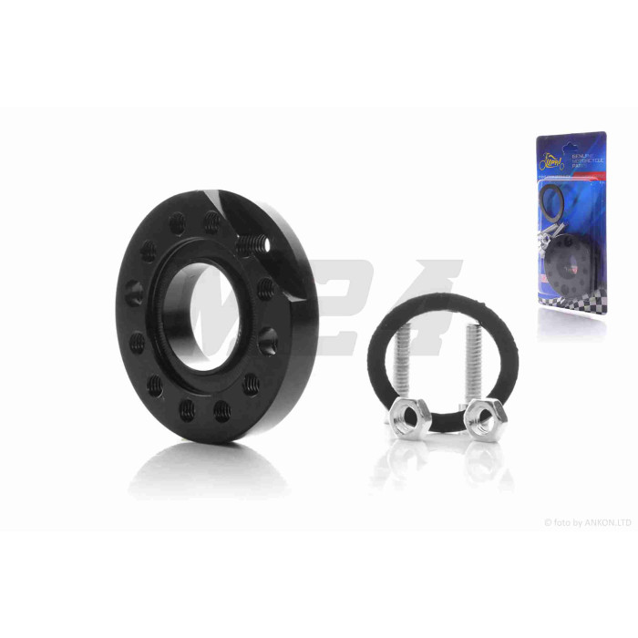 Адаптер патрубка карбюратора поворотний CNC d25-D59.3-h9.8 L45 чорний