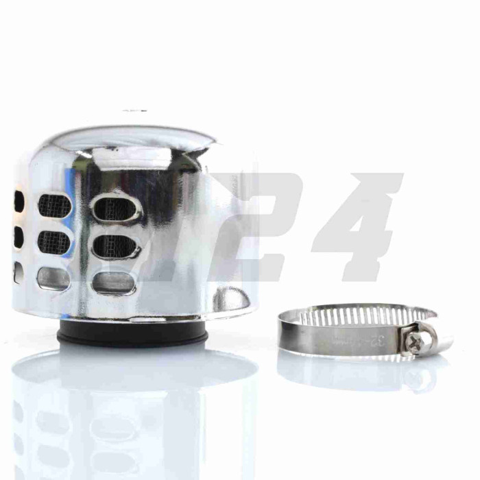 Фільтр повітряний (нульовик) d42 прямий, закритий "HJLX" (хром)