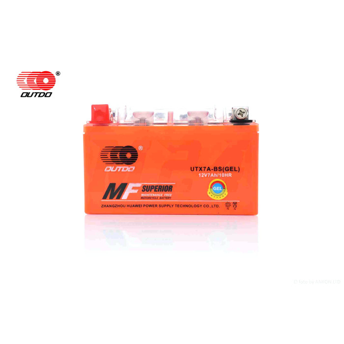Акумулятор GEL 12V 7A 150-87-94mm UTX7A-BS (YTX7A-BS) "OUTDO" 2025